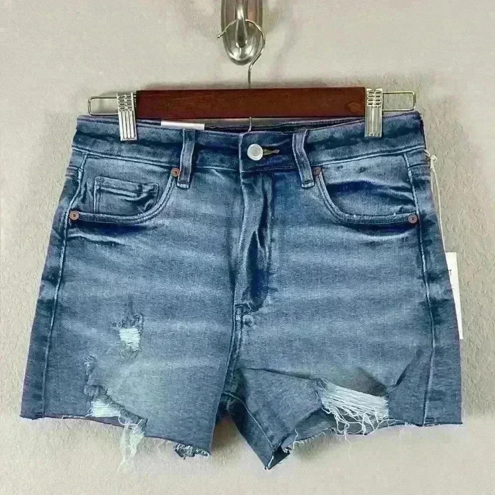 Blank NYC The Reeve High-Rise Ribcage Distressed Jean Short Women's 25 NWT